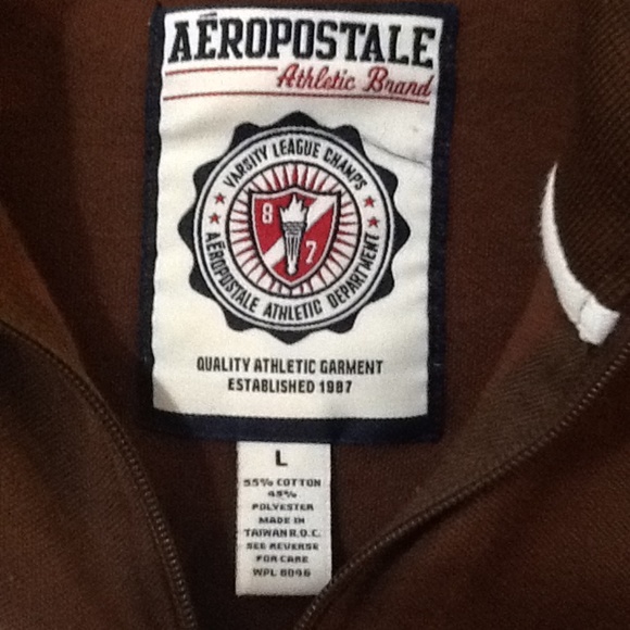 Aeropostale Varsity League Brown Jacket Sz Large - Picture 4 of 5